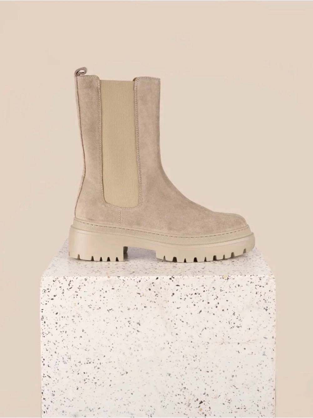 A. Soliani Monza Tall Oat Suede Lug Sole Boots EU 39 US 8.5